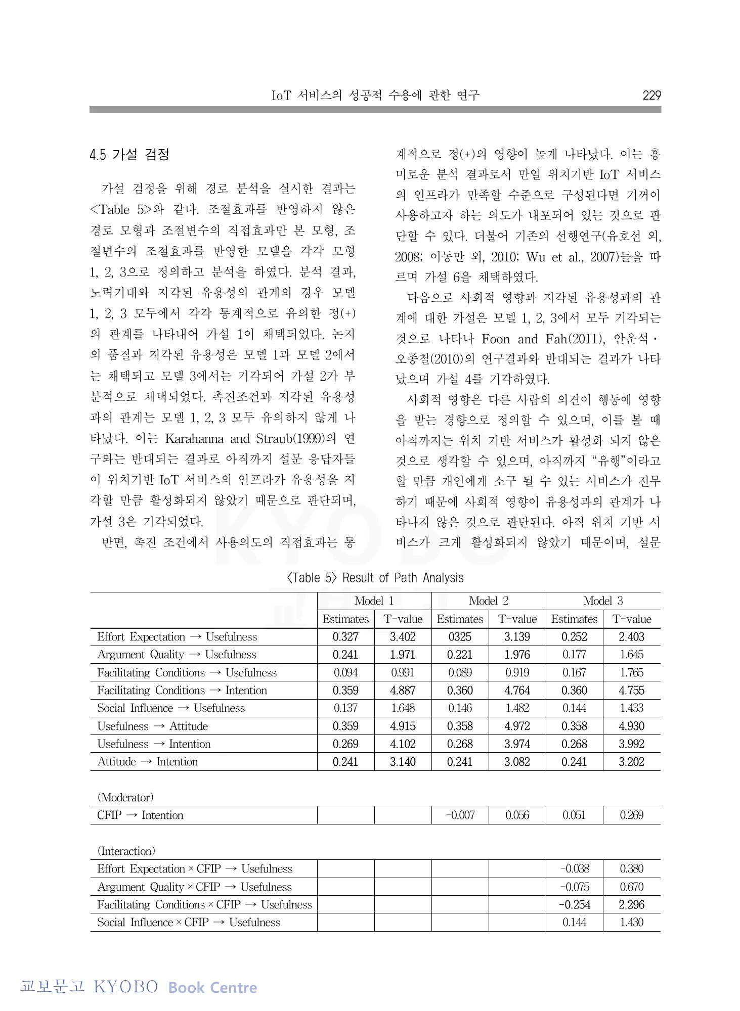 표5 경로분석 결과 · 원문 PDF 13쪽